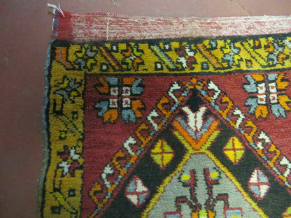 19" X 42" Antique Handmade Turkish Colorful Oushak Oshak Yastik Wool Rug Mat - Nuvé