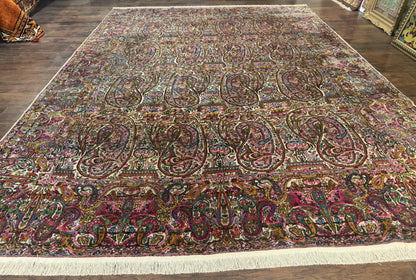 Rare Antique Persian Kerman Lavar Rug 9x12, Boteh Paisley Design - Nuvé