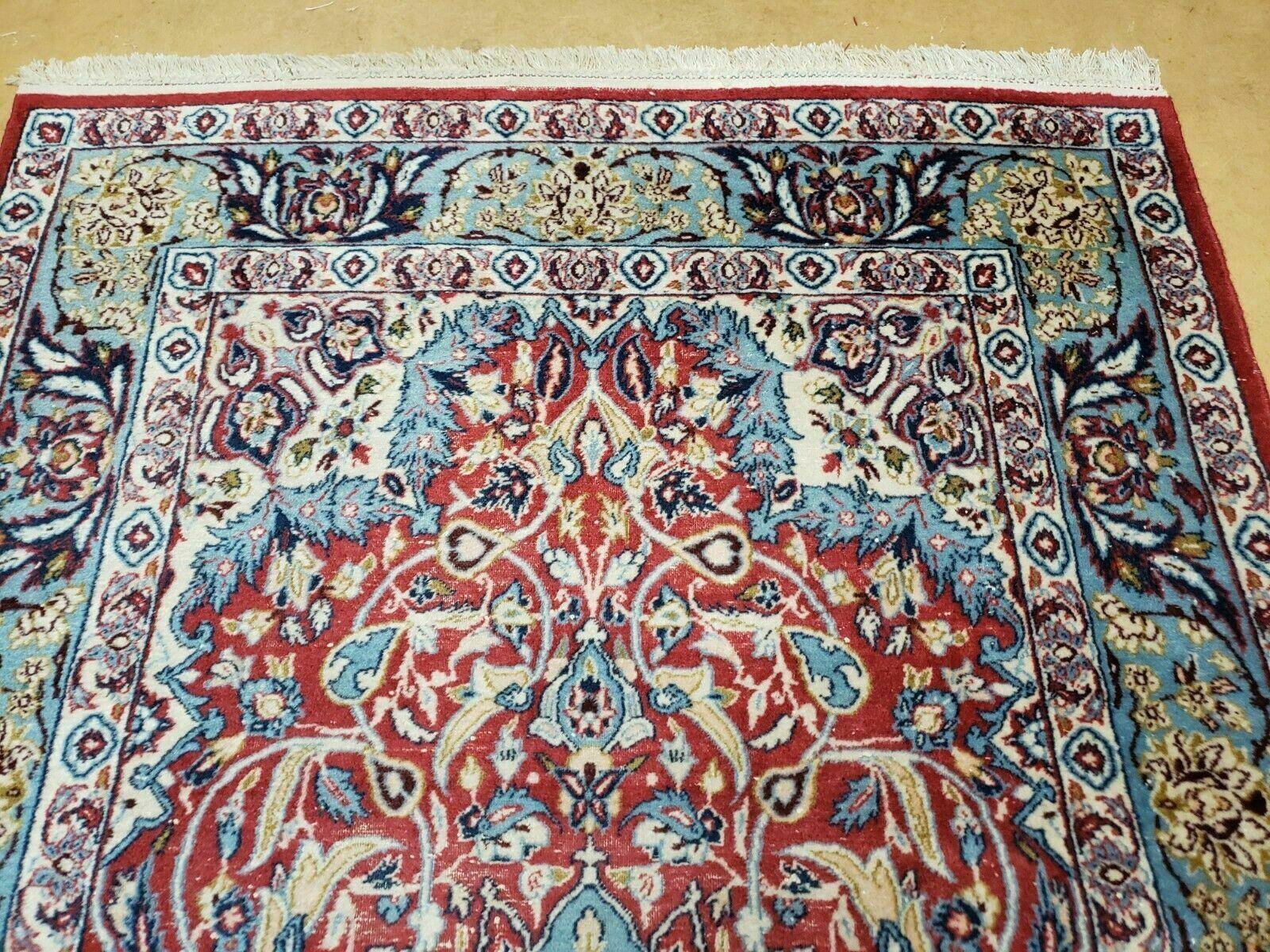 3' 5" X 5' 8" Vintage Handmade Turkish Wool Rug Carpet Vegetable Dyes Nice Red - Nuvé