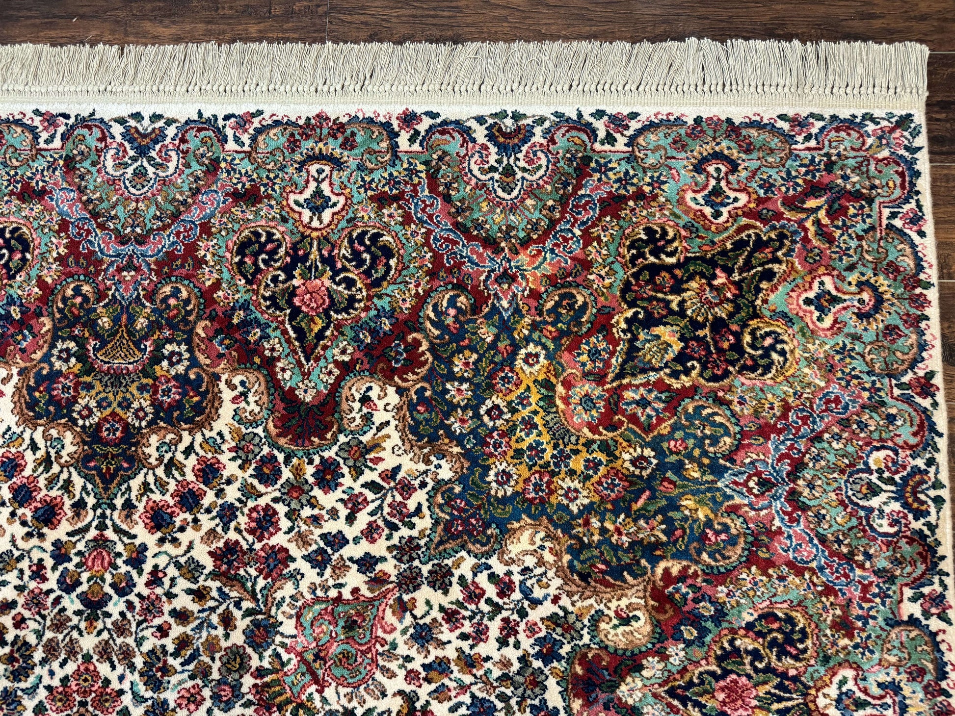 Karastan Rug #742 Floral Kirman 8.8 x 12, Wool Pile, Vintage Original Series, Rare - Nuvé