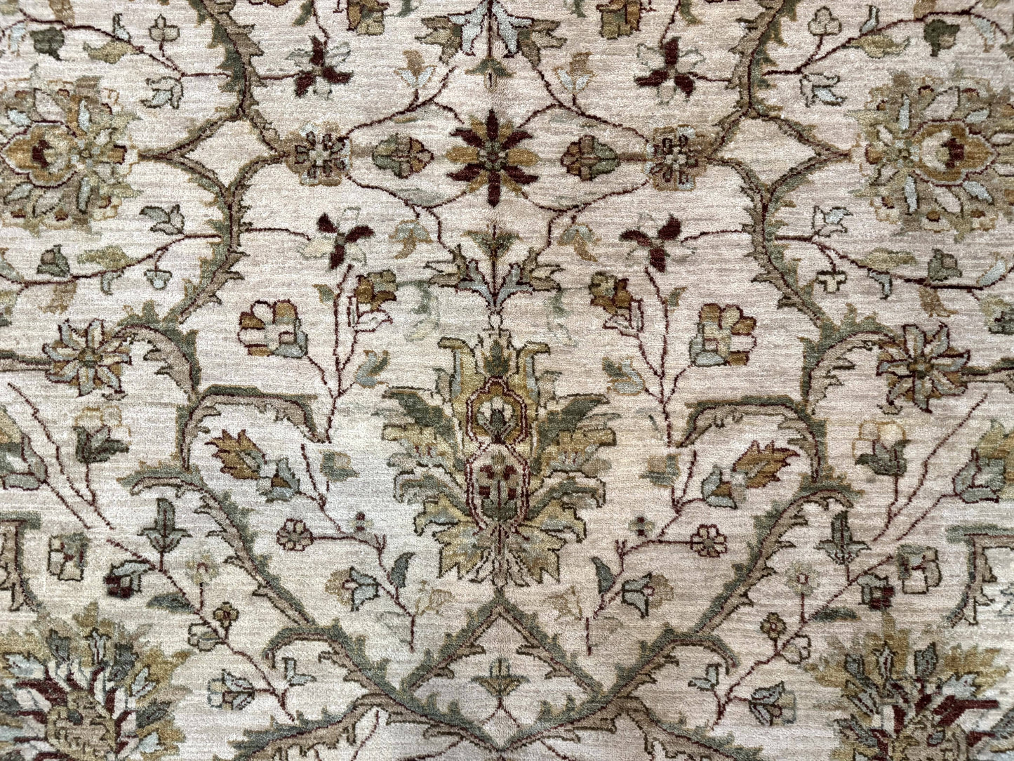 Pakistani Rug 9x12, Floral Allover Peshawar Carpet, Chobi, Beige and Rust Red, Traditional - Nuvé