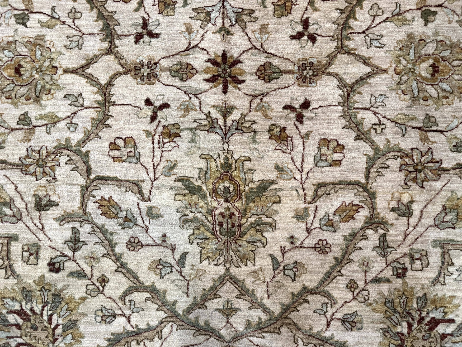 Pakistani Rug 9x12, Floral Allover Peshawar Carpet, Chobi, Beige and Rust Red, Traditional - Nuvé