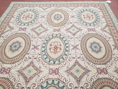 New Needlepoint Rug, 6x9 Needlepoint Carpet, Flatweave Rug, Vicotorian French European English Decor, Elegant Rug for Living Room, Handmade - Nuvé