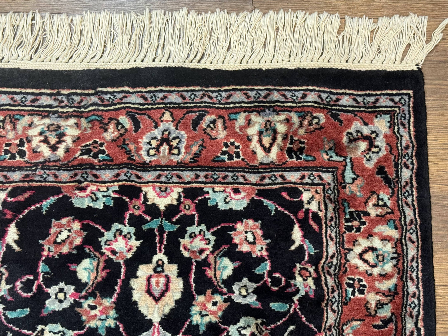 Pak Persian Runner Rug 2.8 x 10, Dark Blue, Floral Allover, Wool - Nuvé