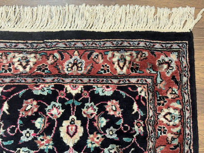 Pak Persian Runner Rug 2.8 x 10, Dark Blue, Floral Allover, Wool - Nuvé