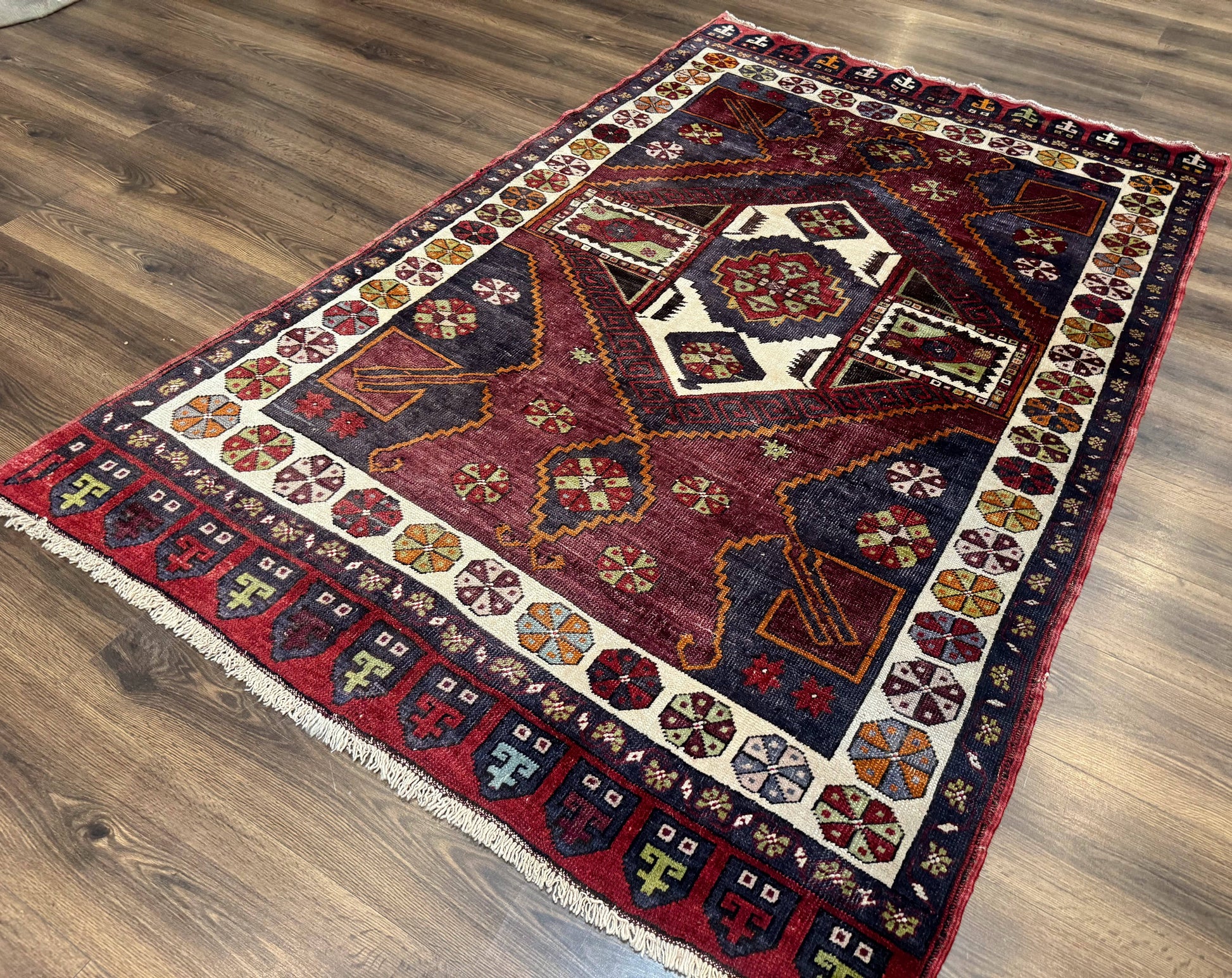 Turkish Kazak Rug 5x7, Geometric - Nuvé