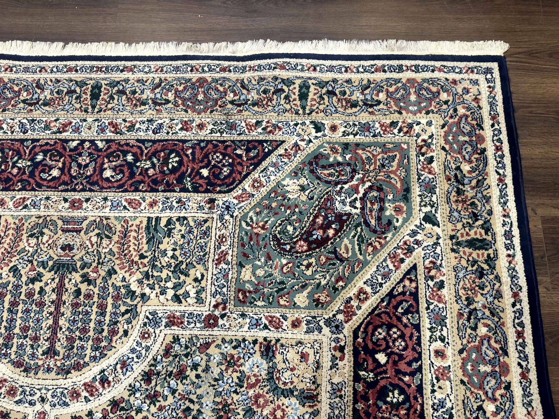 Persian Rug 8x11, Belgium Power Loomed Rug, Kirman Lavar Floral Design, Vintage Rug - Nuvé