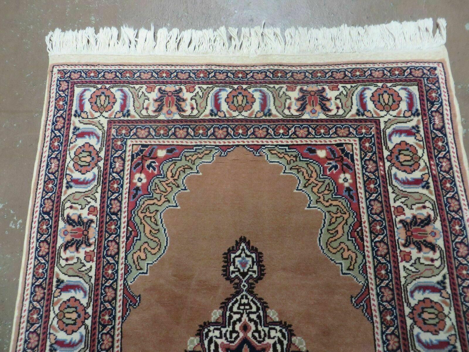 3' X 4' Vintage Handmade Turkish Kayseri Wool Cotton Rug Carpet Camel Hair Nice - Nuvé