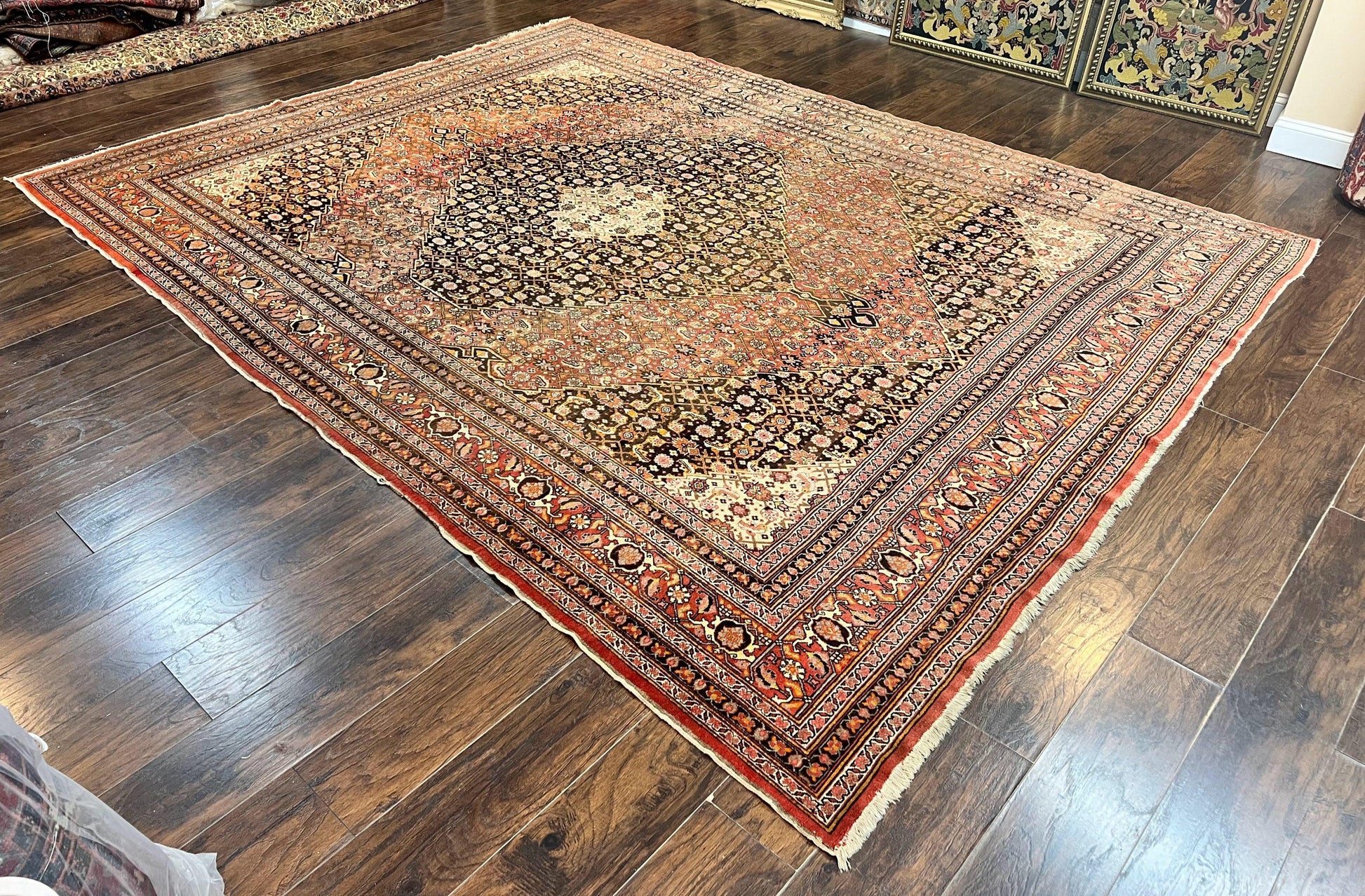 Rare Antique Persian Tabriz Rug 9x12, Red, Handmade, Wool - Nuvé