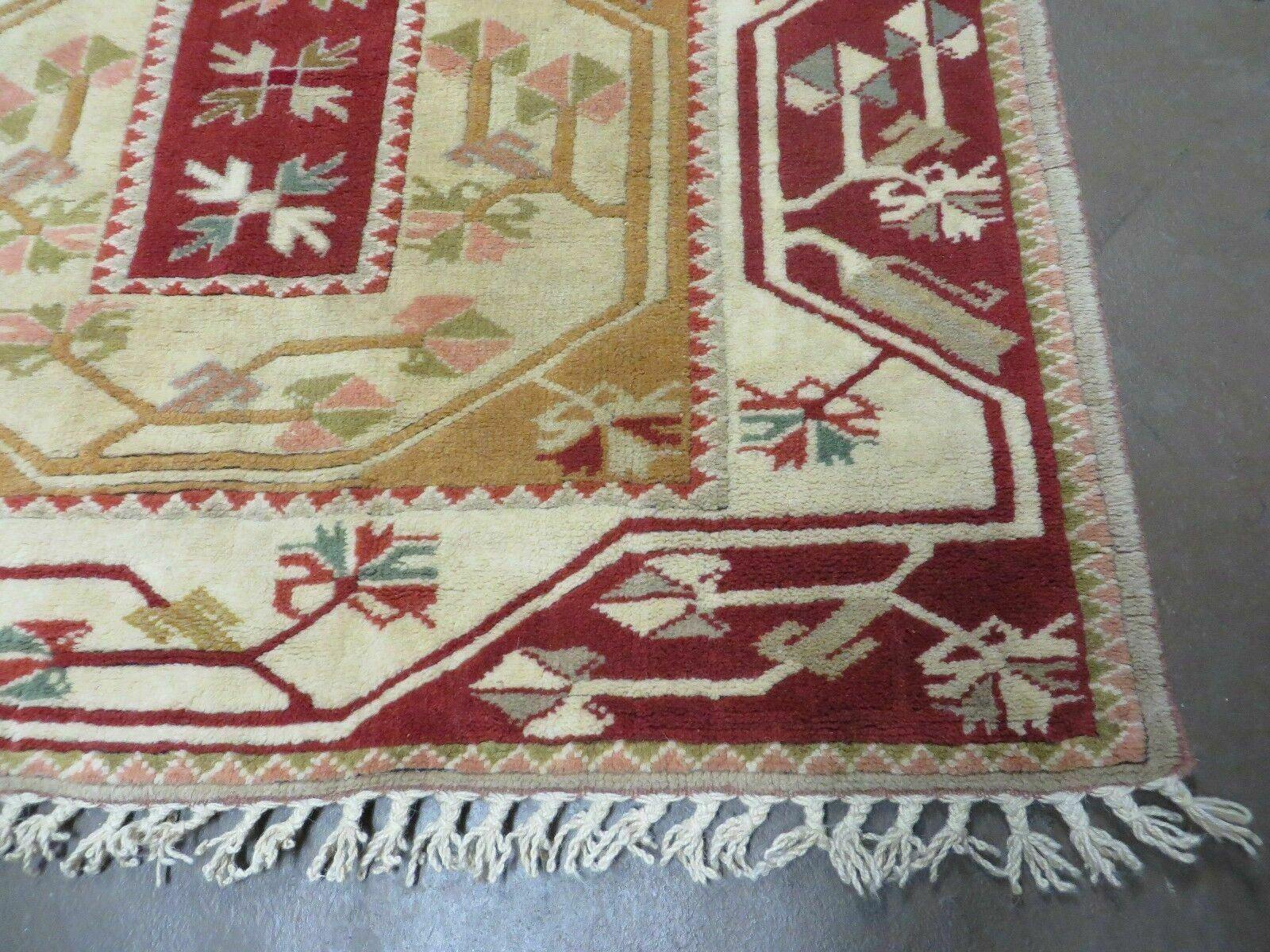 4' X 6' Vintage Handmade Knotted Turkish Kazak Pattern Wool Rug Carpet Nice - Nuvé