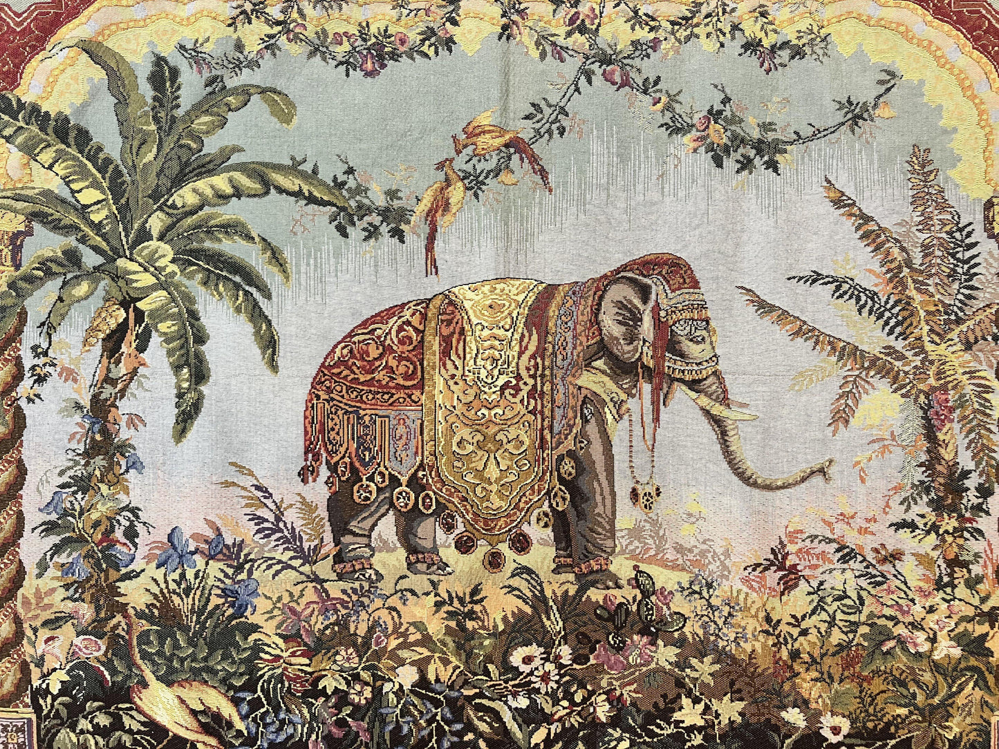 Vintage Tapestry 4 x 5.6, Adorned Elephant Pictorial - Nuvé