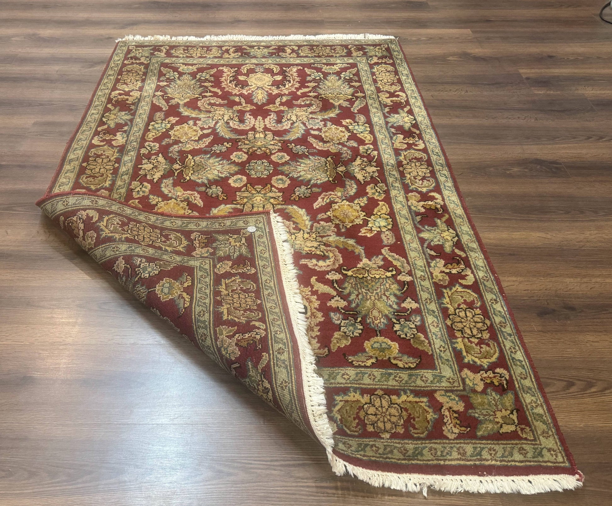 Indo Persian Mahal Rug 4x6, Floral Allover Pattern, Maroon - Nuvé