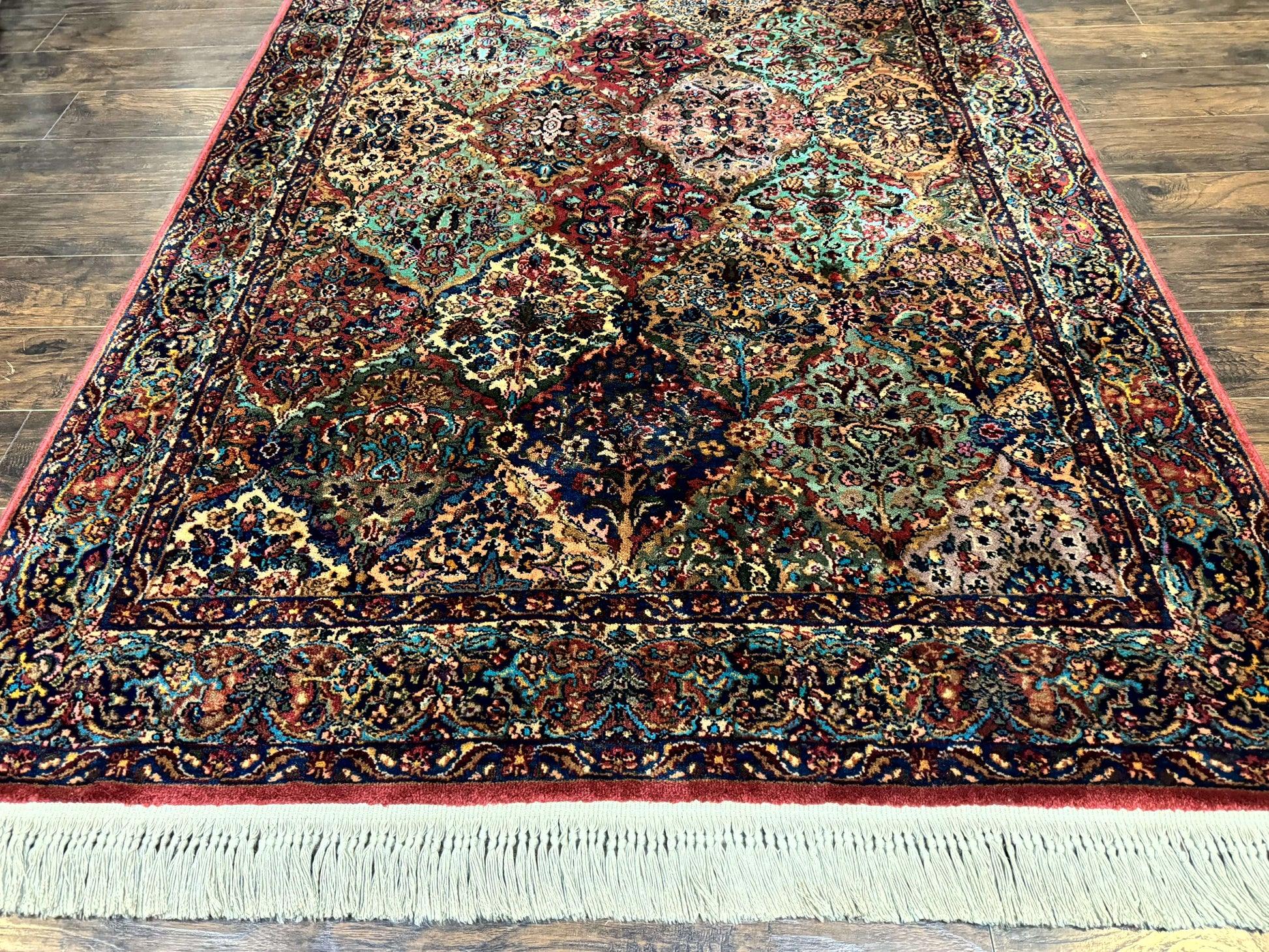 5.9 x 9 Karastan Rug Multicolor Panel Kirman #717, Original 700 Series, Wool - Nuvé