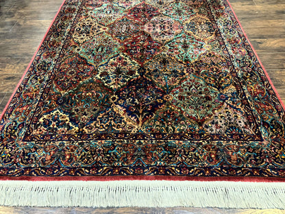 5.9 x 9 Karastan Rug Multicolor Panel Kirman #717, Original 700 Series, Wool