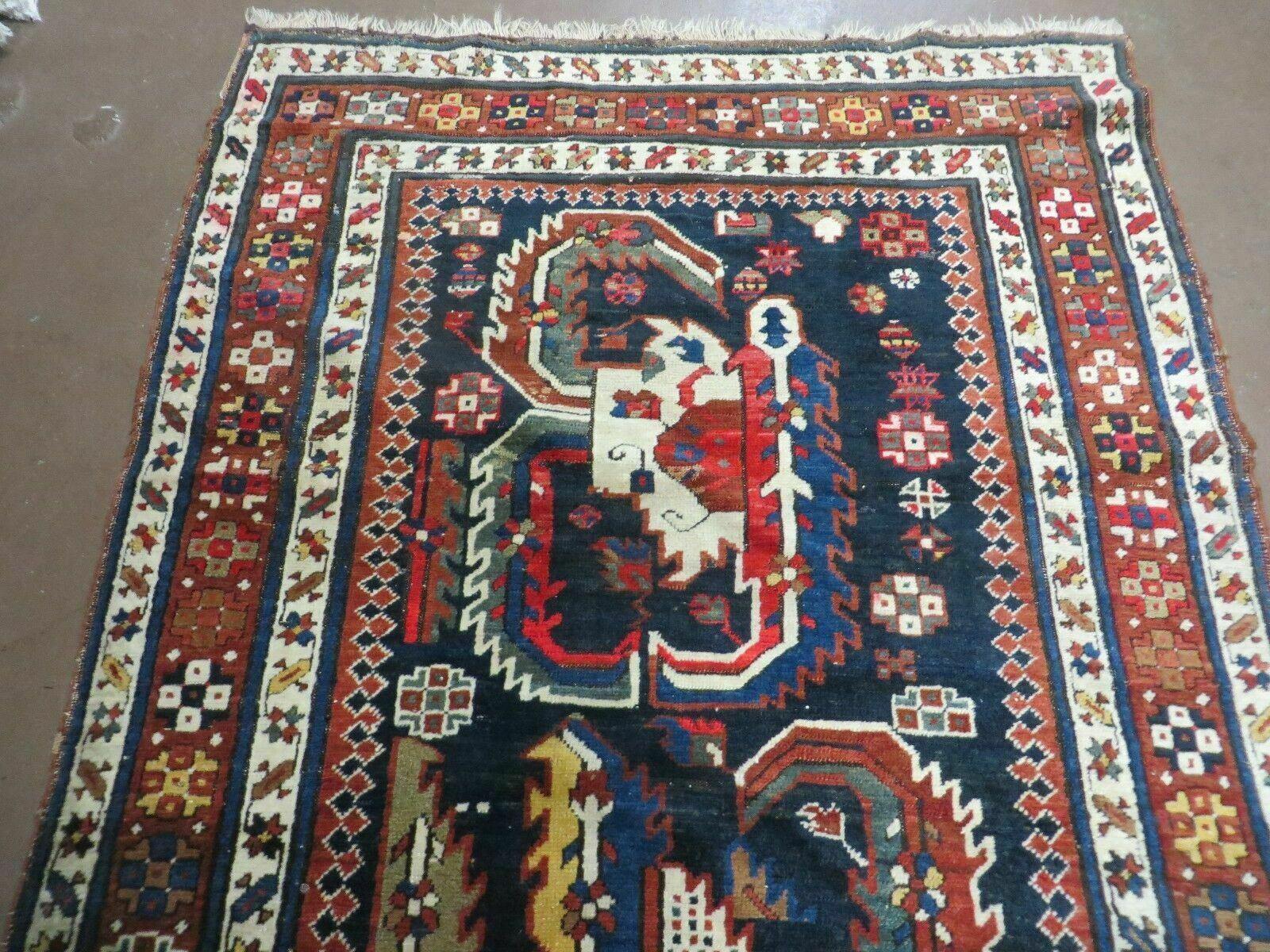 3' 7" X 14' Antique Handmade Caucasian Wool Rug Carpet Nice - Nuvé