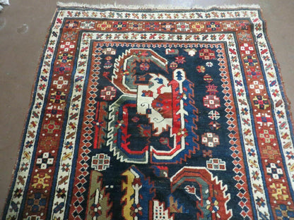 3' 7" X 14' Antique Handmade Caucasian Wool Rug Carpet Nice - Nuvé