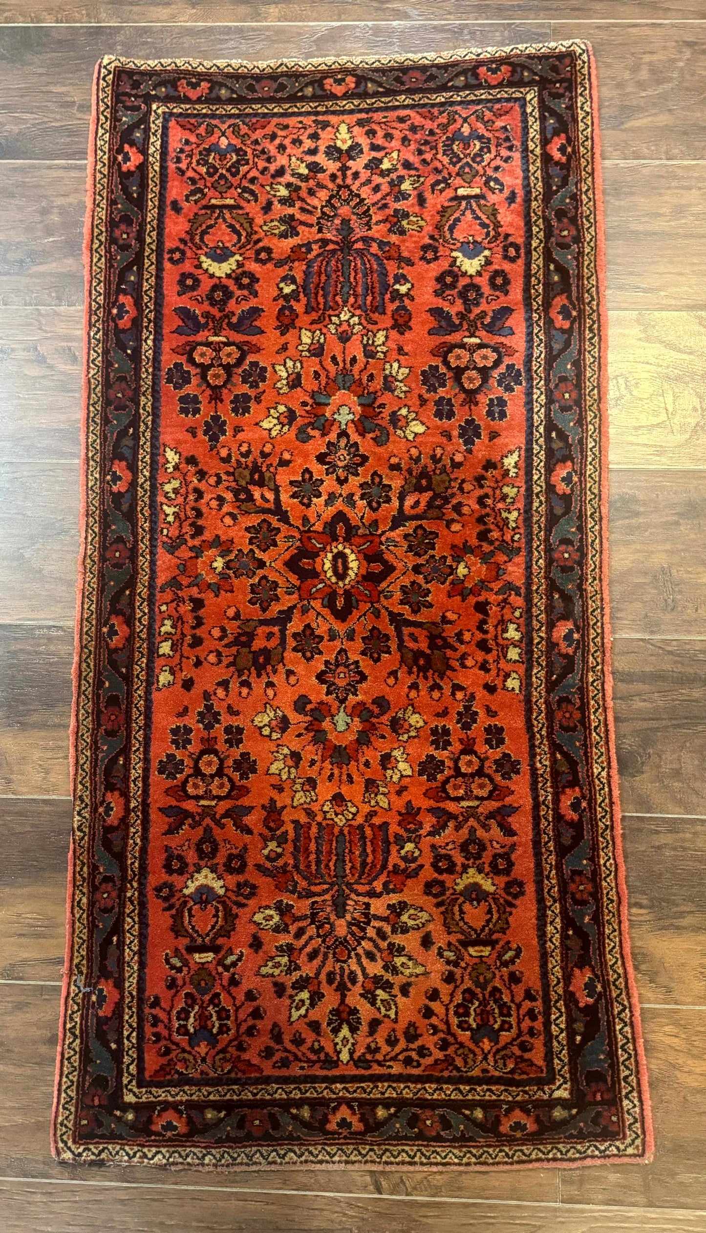 Antique Persian Sarouk Rug 2x4, Red, Fine 260 KPSI - Nuvé