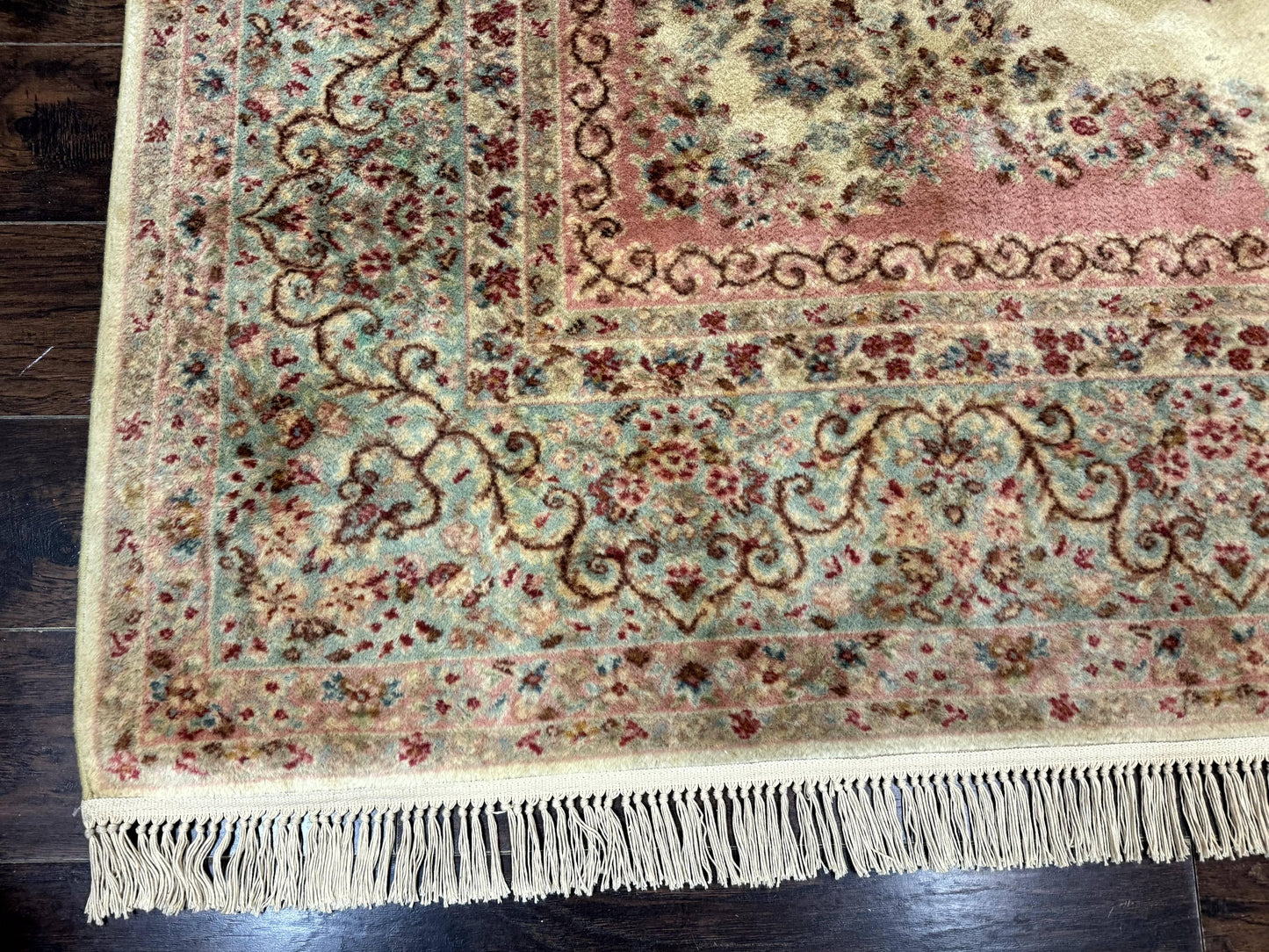 Karastan Rug 8.8 x 12, Pastel Ivory Kirman Rug #784, Wool Karastan Carpet, Original 700 Series, Vintage Karastan Area Rug, Discontinued - Nuvé
