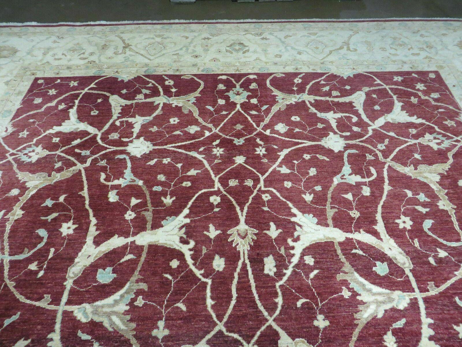 10' X 14' Vintage Handmade PESHAVAR CHOBI Pakistani Agra Wool Carpet Nice - Nuvé