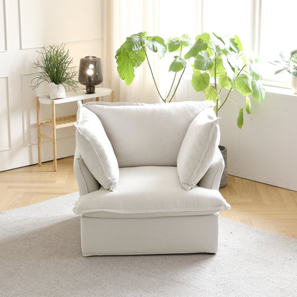 Sabi Modular Boucle Cloud Sofa - Snow White - Single Seater Sofa - Nuvé