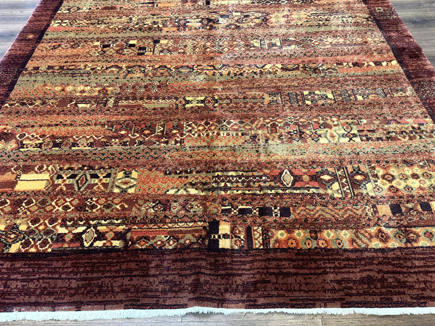 Couristan Rug 8x11 Brown Contemporary Wool Belgium Power Loomed Carpet - Nuvé