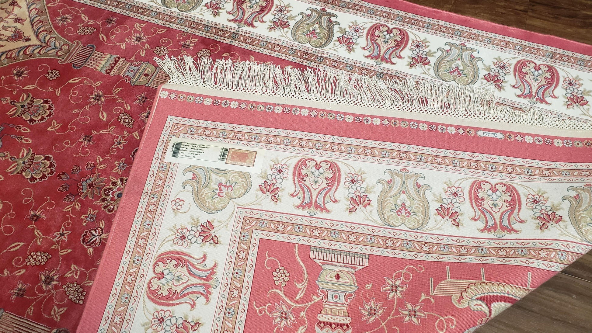 4 x 6 Silk Carpet Red, Traditional Oriental Rug 4x6, Flower Vase Columns, Turkish Rug New, High Quality, Bamboo Silk, Area Rug - Nuvé