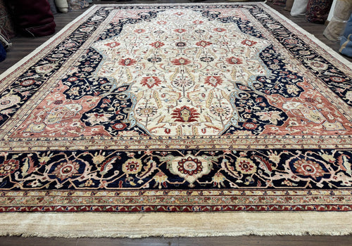 Large Palace Sized Stark Carpet 13x19, Traditional Wool Handmade Rug, Beige - Nuvé