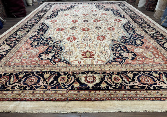 Large Palace Sized Stark Carpet 13x19, Traditional Wool Handmade Rug, Beige - Nuvé