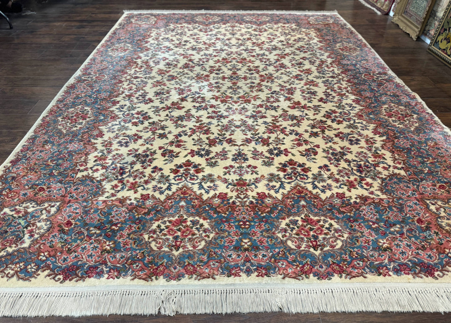 Karastan Rug 8.8 x 12 Ivory Kirman #788, Original 700 Series, Wool Karastan Carpet, Karastan Area Rug, Vintage Karastan, Living Room Rug