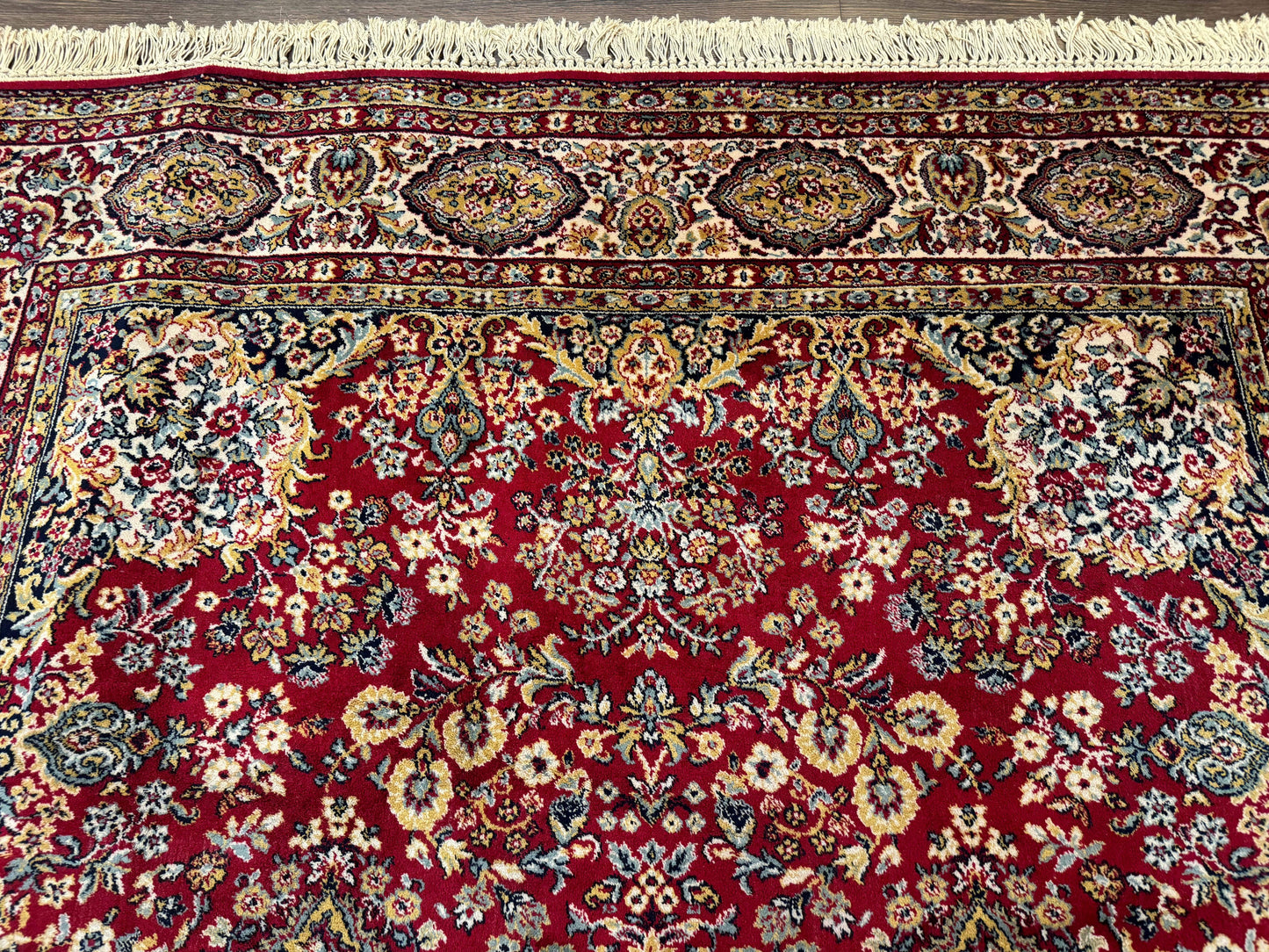 Persian Wool Rug 7x10, Couristan Carpet, Belgium Power Loomed Rug, Red, Floral, Traditional - Nuvé