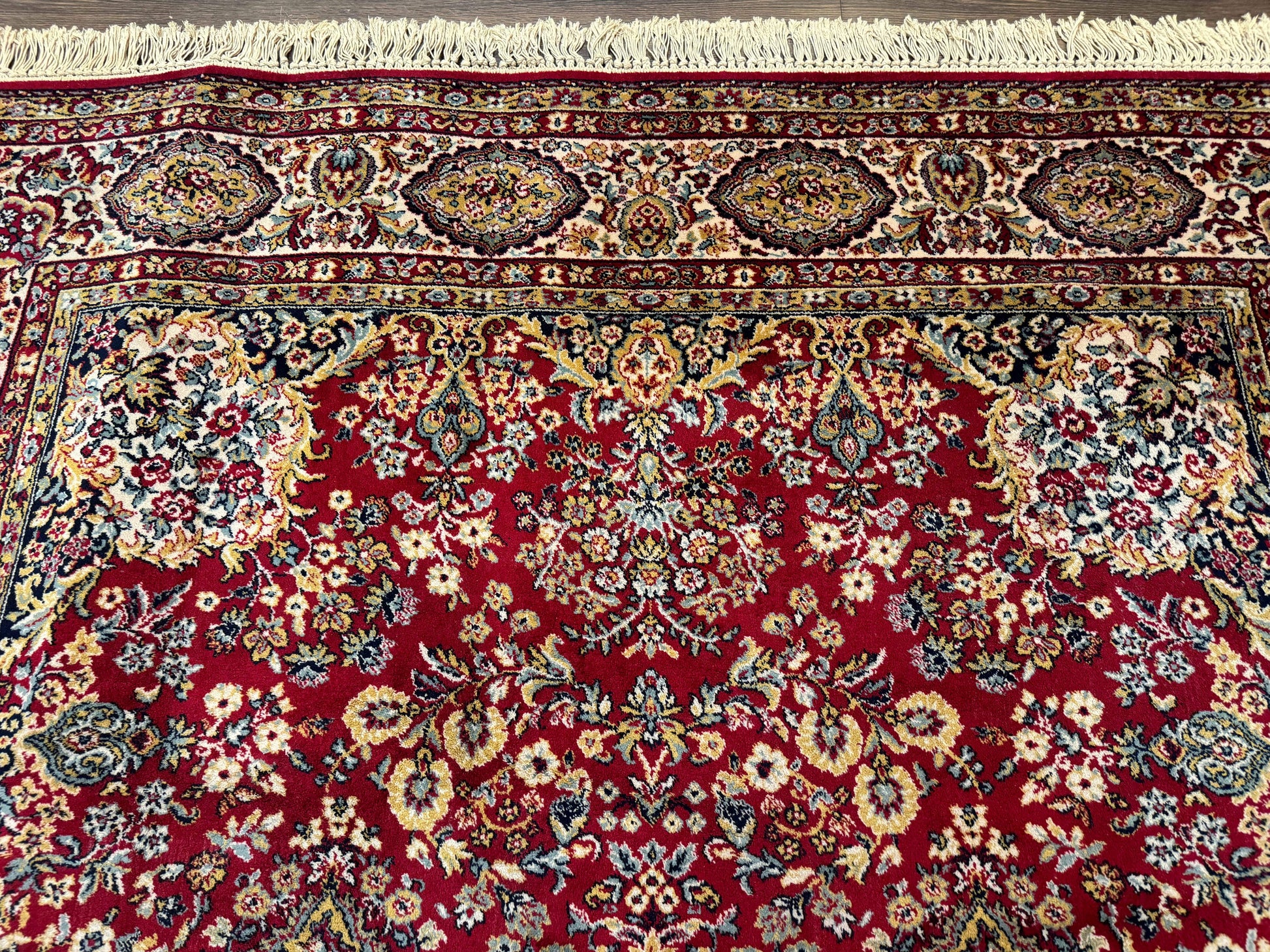 Persian Wool Rug 7x10, Couristan Carpet, Belgium Power Loomed Rug, Red, Floral, Traditional - Nuvé