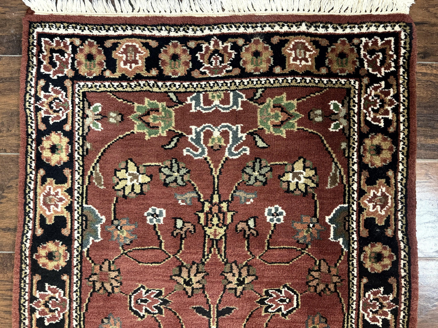 Indo Persian Sarouk Runner Rug 2.8 x 20 ft Runner for Hallway, Long Runner Rug, Handmade - Nuvé
