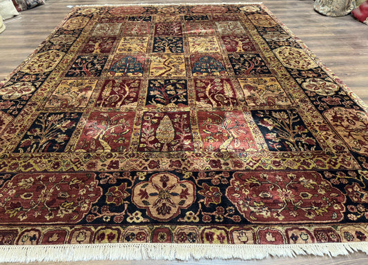 Indo Persian Rug 9x12, Bakhtiari Panel Design, Multicolor, Soft Wool Pile - Nuvé