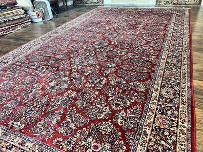 Karastan Rug 10x18 Red Sarouk #785, Wool Karastan Carpet, Original 700 Series, Vintage Discontinued Large Oriental Rug - Nuvé