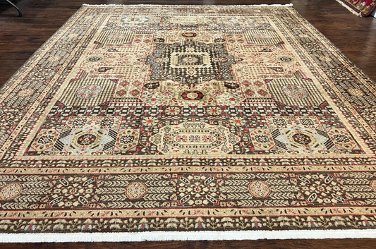 Room Sized Oriental Rug 10x11, Power Loomed Carpet, Tan Brown, Unique Loom - Nuvé