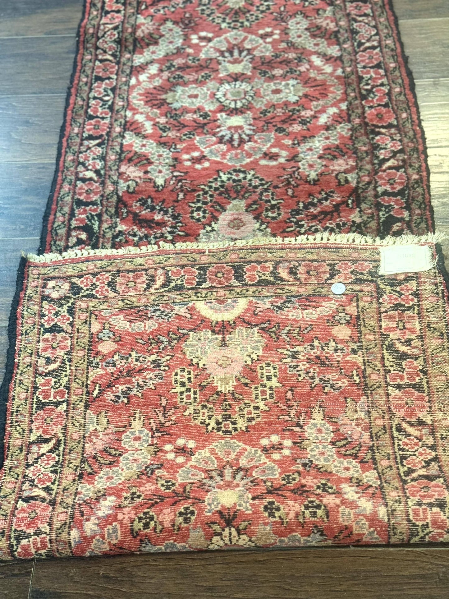 Persian Hamadan Runner Rug 2 x 13.6 – Red Floral Wool Hallway Carpet - Nuvé