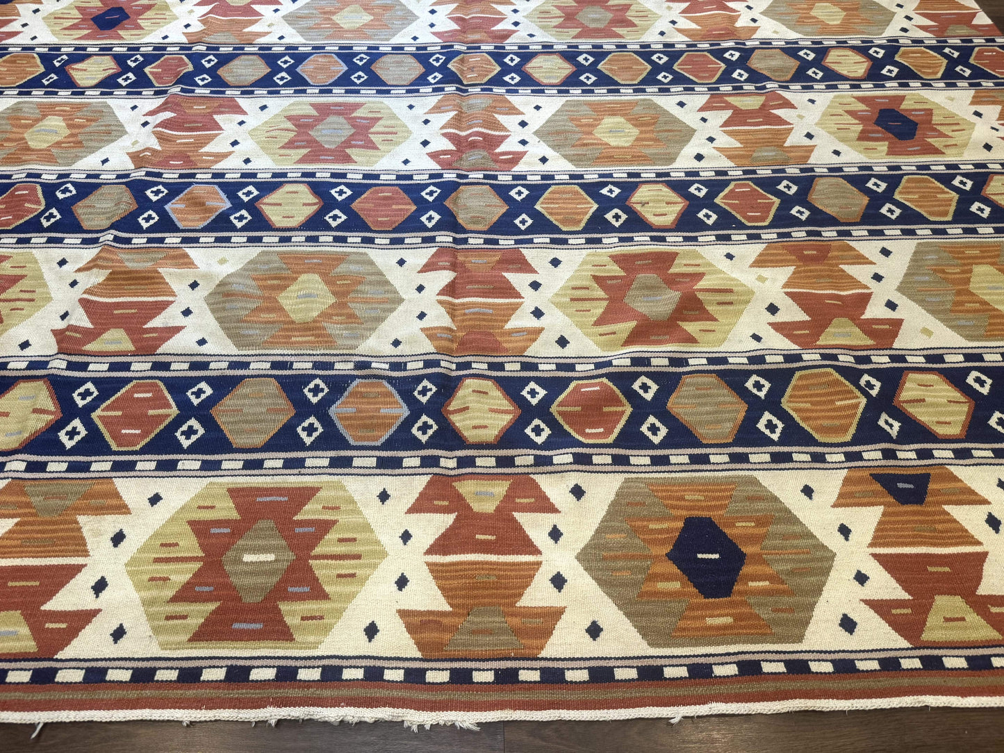 Turkish Kilim Rug 8x11, Handmade, Wool, Nourison Rug - Nuvé