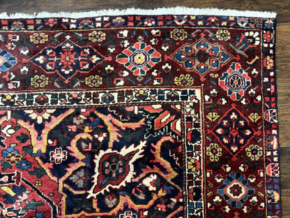 Rare Persian Bakhtiari Rug 10x13, Red, Semi Antique, Large Persian Carpet, Handmade - Nuvé