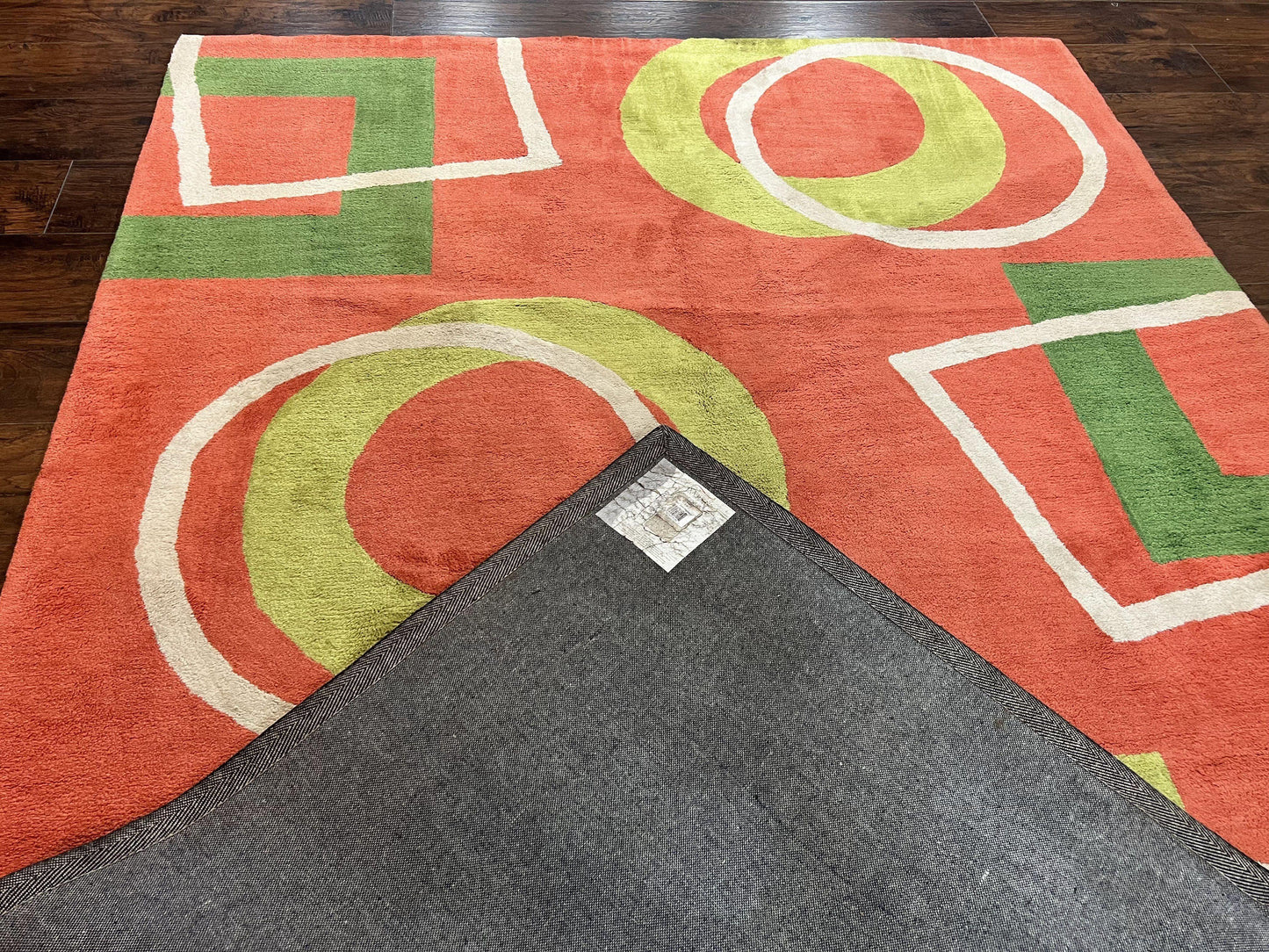 Abstract Rug 6x9, Modern Contemporary Rug, Red-Orange Green - Nuvé