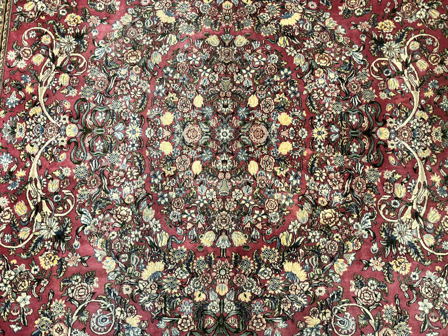 Sino Persian Rug 9x12, Fine 290 KPSI, Rose-Red, Floral Allover - Nuvé