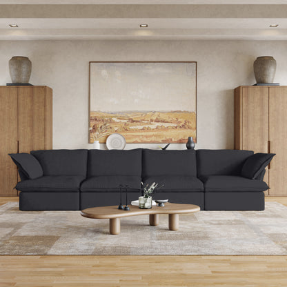 Sabi Modular Boucle Cloud Sofa - Obsidian Black - 4-Seater Sofa - Nuvé