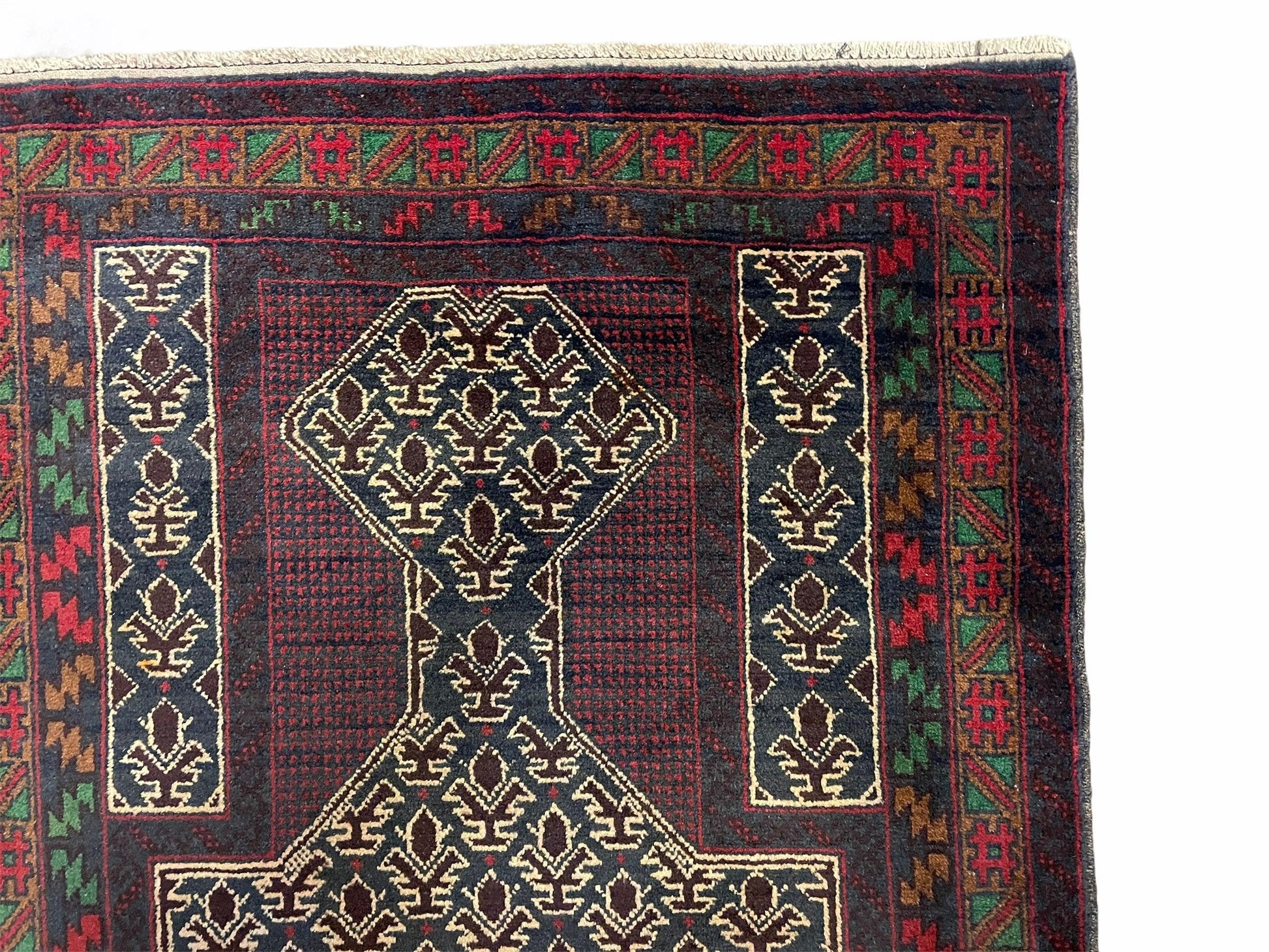3x5 New Vintage Handmade Wool Rug Tribal Balouch Turkoman Prayer Rug Veggie Dyes - Nuvé