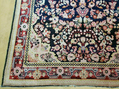 4' X 6' Antique Handmade India Floral Oriental Wool Rug Carpet Organic Blue - Nuvé
