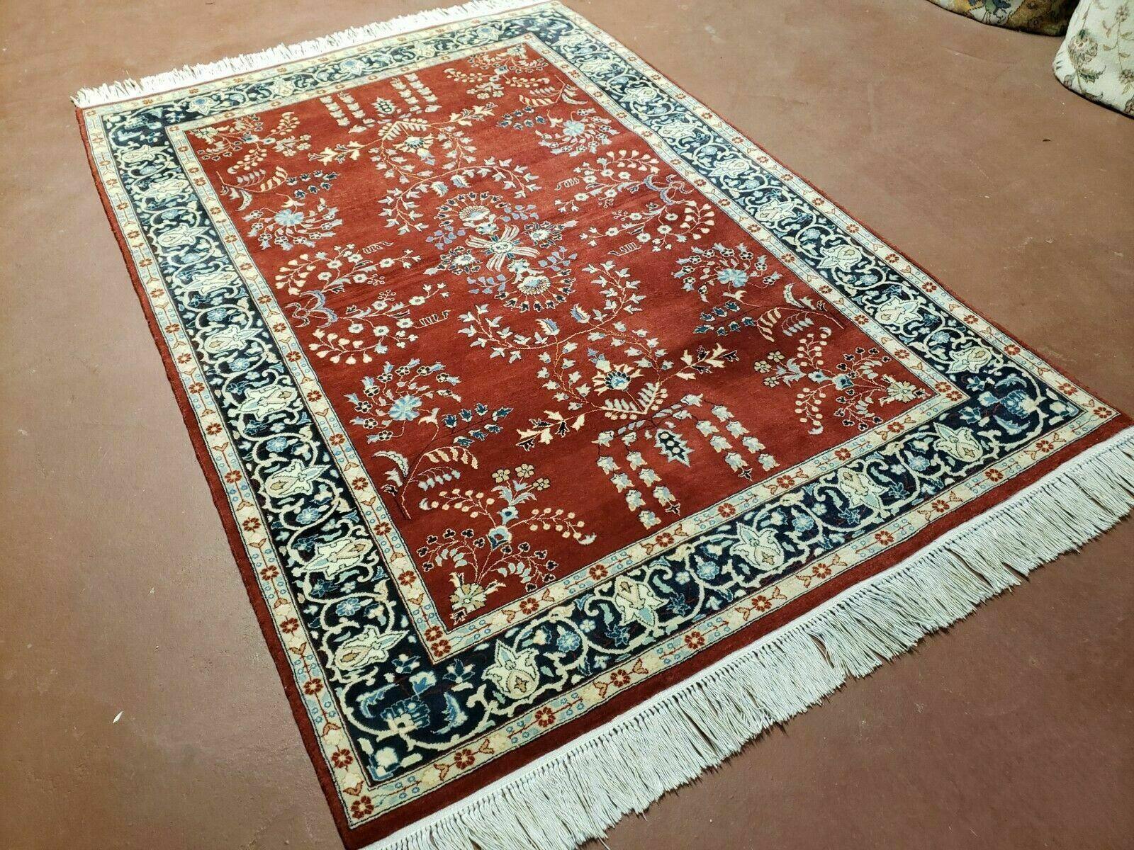4' X 6' Vintage Handmade Pakistani Rug Highly Detailed Red - Nuvé