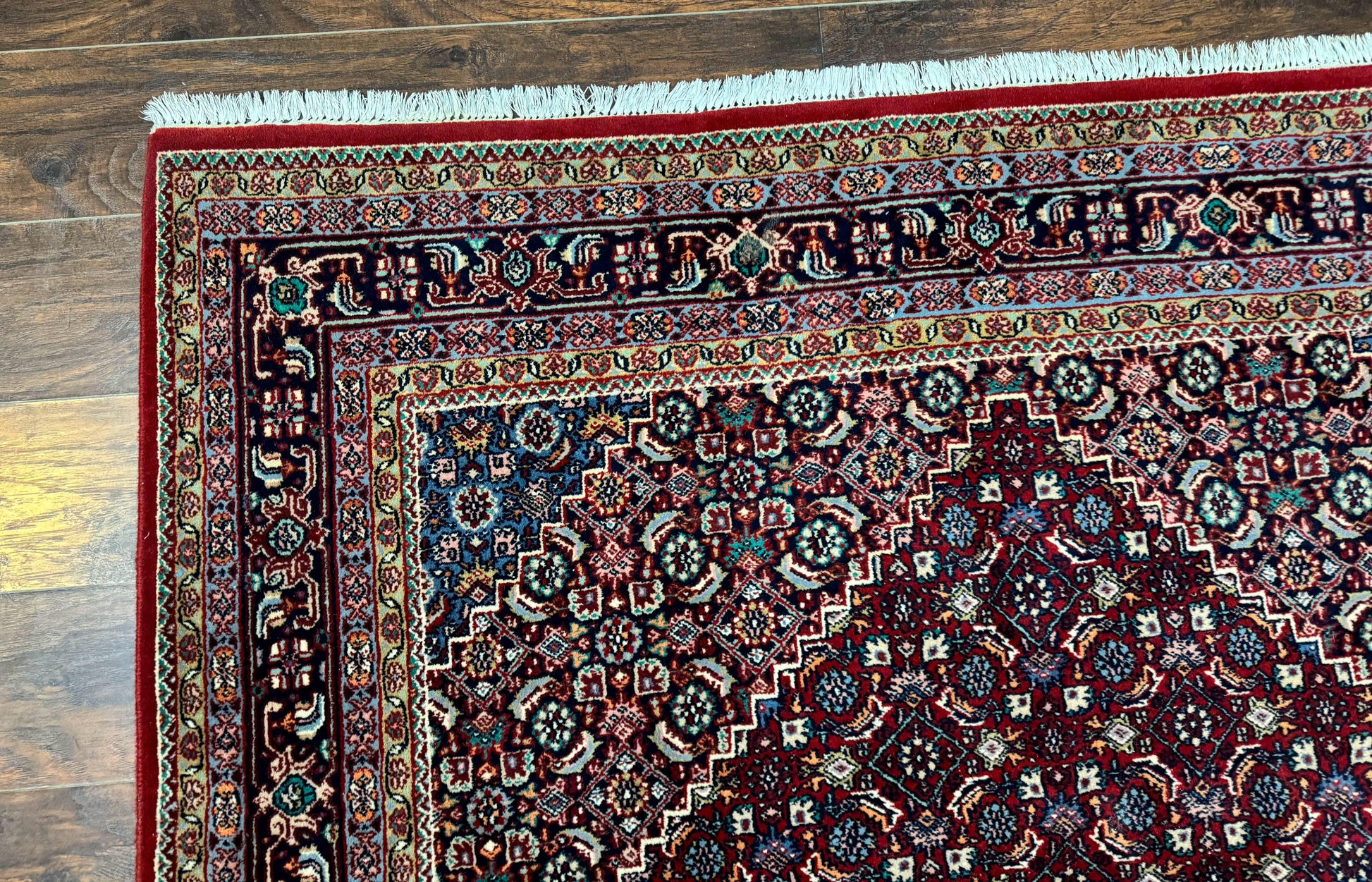 Indo Persian Bidjar Rug 6x9, Vintage Wool Handmade Carpet - Nuvé