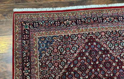 Indo Persian Bidjar Rug 6x9, Vintage Wool Handmade Carpet - Nuvé