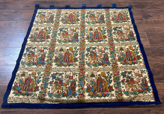Vintage European Tapestry 4x4, Medievel Design - Nuvé