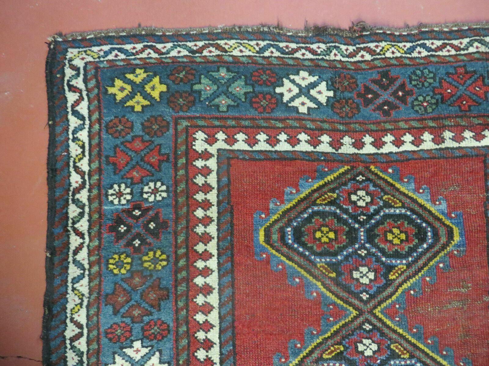 3' X 6' Antique 1920s Handmade Caucasian Karabagh Ganjeh Talesh Wool Rug Nice - Nuvé