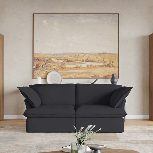 Sabi Modular Boucle Cloud Sofa - Obsidian Black - 2-Seater Sofa - Nuvé