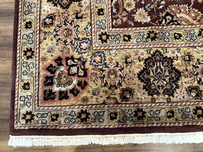 Indo Persian Rug 8x11, Eggplant & Tan, Allover Pattern, Wool Couristan Handmade Rug - Nuvé